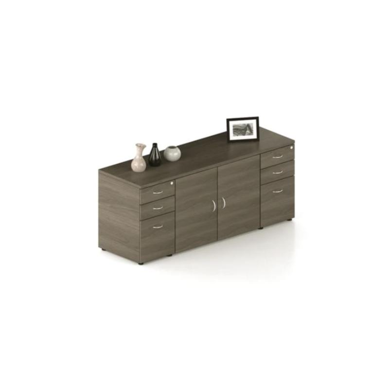 Credenza con Pedestales y Puertas Abatibles Techno