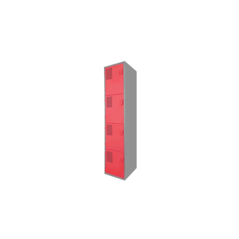 Locker Color Rojo - 4 Puertas
