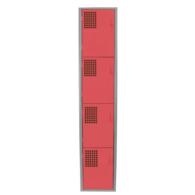 Locker Color Rojo - 4 Puertas