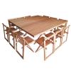 Comedor Campestre Cuadrado, Modelo Terraza, De Madera, Plegable Para 12 Personas